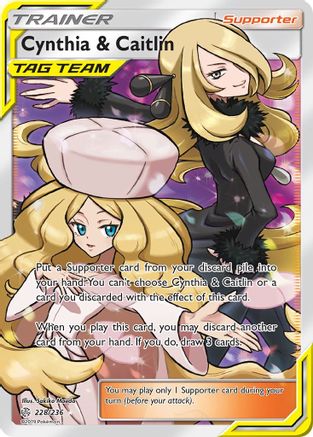 Cynthia & Caitlin (Full Art) 228  - Holofoil SM  Cosmic Eclipse - Ultra Rare