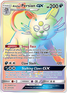 Alolan Persian GX (Secret) 257  - Holofoil SM  Cosmic Eclipse - Secret Rare
