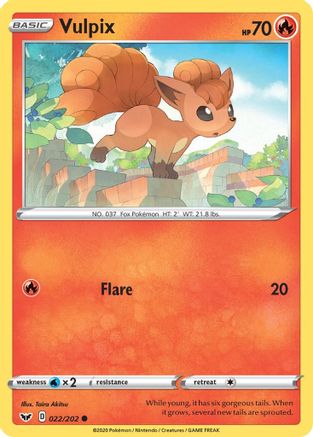 Vulpix 022/202  SWSH01 Sword & Shield Base Set - Common