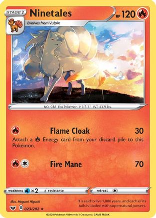 Ninetales 023/202  SWSH01 Sword & Shield Base Set - Rare