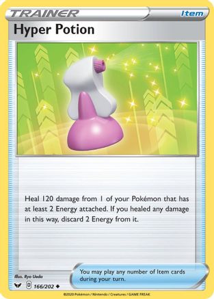 Hyper Potion 166/202  - Reverse Holofoil SWSH01 Sword & Shield Base Set - Uncommon