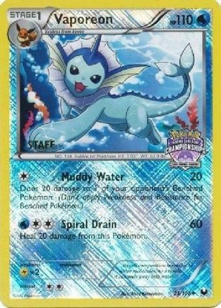 Vaporeon 025/108  - Reverse Holofoil League & Championship Cards - Promo