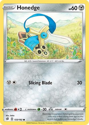 Honedge 133/192  - Reverse Holofoil SWSH02 Rebel Clash - Common