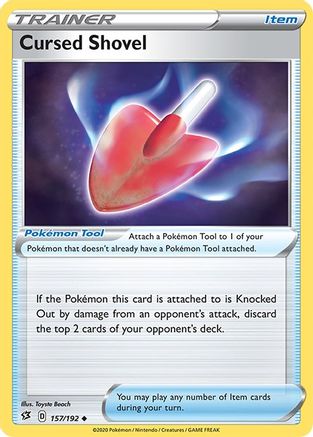 Cursed Shovel 157/192  - Reverse Holofoil SWSH02 Rebel Clash - Uncommon