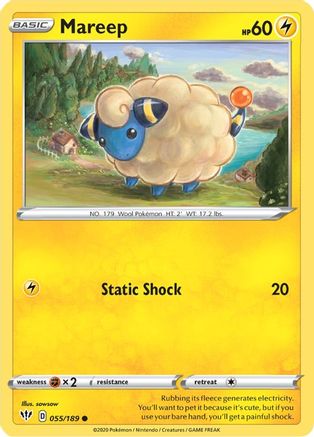 Mareep 055/189  - Reverse Holofoil SWSH03 Darkness Ablaze - Common