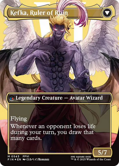 Kefka, Court Mage // Kefka, Ruler of Ruin (FIN-543) - FINAL FANTASY (Borderless) Foil