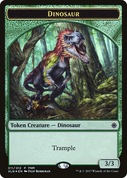 Dinosaur // Treasure (011) Token (FNM-011) - Friday Night Magic 2017 Foil