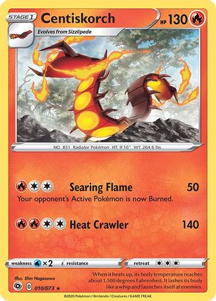 Centiskorch 010/73  - Reverse Holofoil Champions Path - Holo Rare