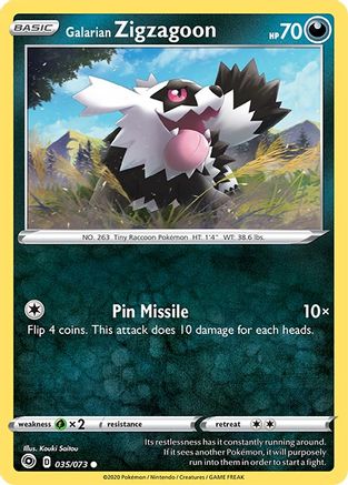 Galarian Zigzagoon 035/73  Champions Path - Common