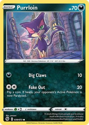 Purrloin 039/73  - Reverse Holofoil Champions Path - Common