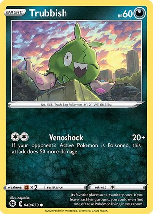 Trubbish 043/73  - Reverse Holofoil Champions Path - Common