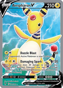 Ampharos V (Full Art) 171/185  - Holofoil SWSH04 Vivid Voltage - Ultra Rare
