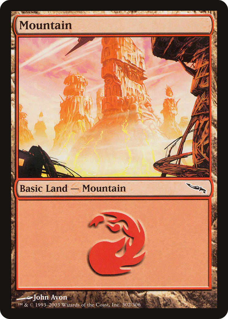 Mountain (302) (MRD-302) - Mirrodin Foil