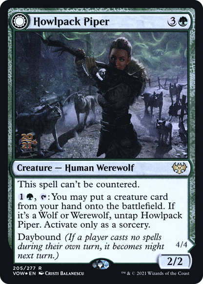 Howlpack Piper (PRE-205S) - Innistrad: Crimson Vow Promos: (Double Faced Transform) Foil