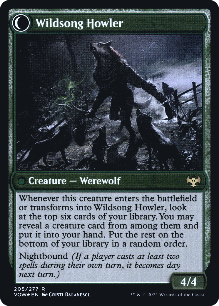 Howlpack Piper (PRE-205S) - Innistrad: Crimson Vow Promos: (Double Faced Transform) Foil