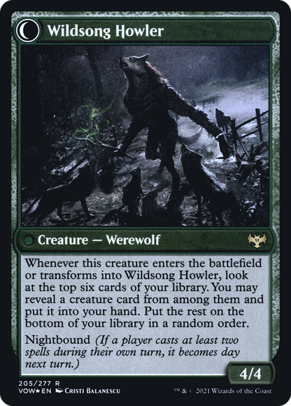 Howlpack Piper (PRE-205S) - Innistrad: Crimson Vow Promos: (Double Faced Transform) Foil
