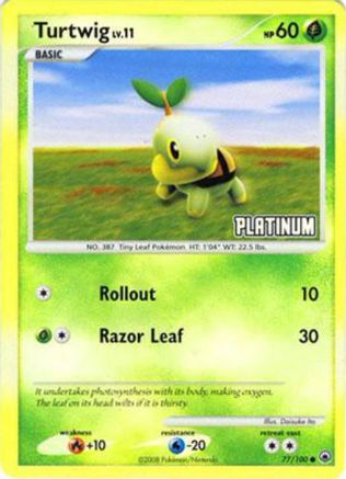 Turtwig 077/100  - Reverse Holofoil Burger King Promos - Promo