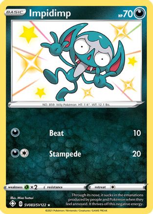 Impidimp SV083/SV122  - Holofoil Shining Fates Shiny Vault - Shiny Holo Rare