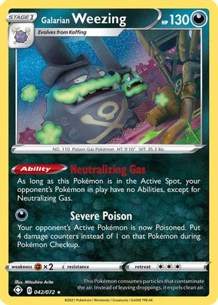 Galarian Weezing 042/072  - Reverse Holofoil Shining Fates - Holo Rare
