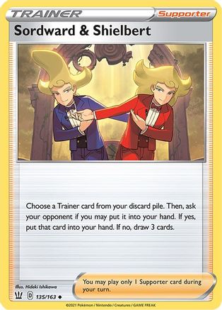 Sordward & Shielbert 135/163  - Reverse Holofoil SWSH05 Battle Styles - Uncommon