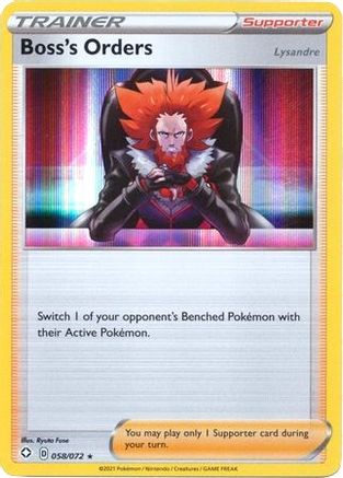 Boss's Orders 058/072  - Holofoil Deck Exclusives - Holo Rare