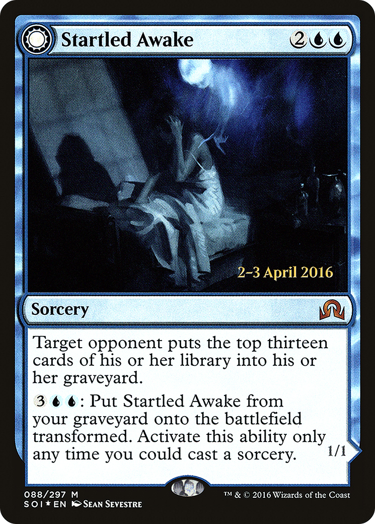 Startled Awake (PRE-88S) - Shadows over Innistrad Promos: (Double Faced Transform) Foil