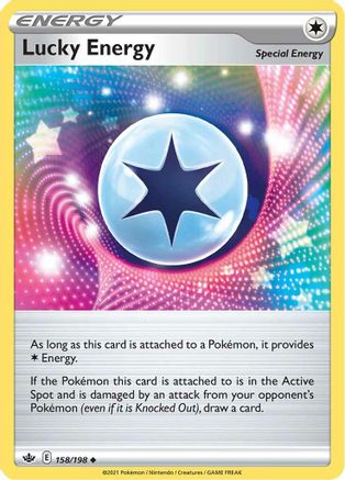 Lucky Energy 158/198  - Reverse Holofoil SWSH06 Chilling Reign - Uncommon