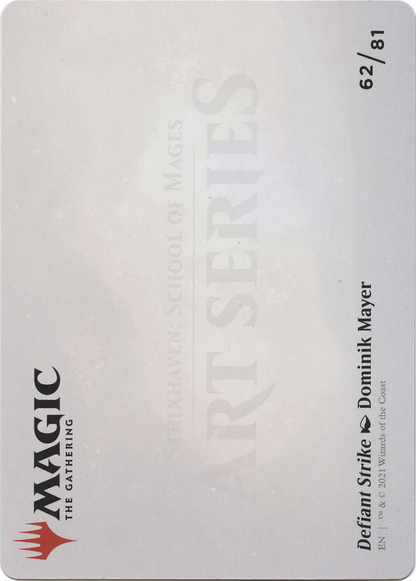 Defiant Strike // Defiant Strike (ASTX-062) - Strixhaven Art Series (Borderless) Foil