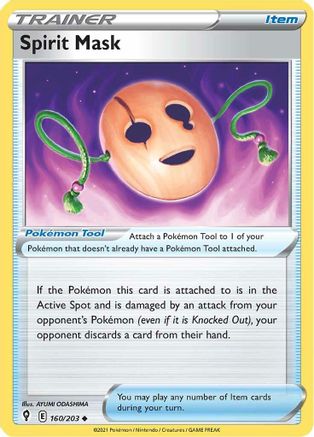 Spirit Mask 160/203  - Reverse Holofoil SWSH07 Evolving Skies - Uncommon