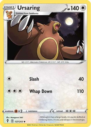 Ursaring 127/203  - Reverse Holofoil SWSH07 Evolving Skies - Uncommon