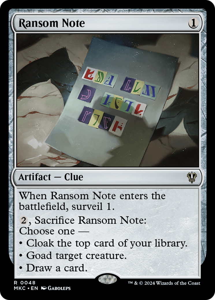 Ransom Note (V.4)⁣ - Commander: Murders at Karlov Manor⁣ (Rare)⁣ [48]