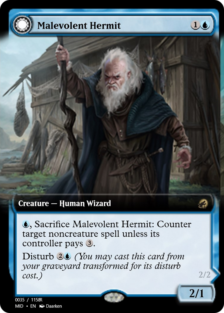 Malevolent Hermit // Benevolent Geist (PRM-93950) - Magic Online Promos