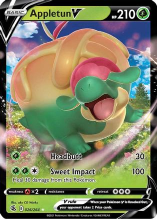 Appletun V 026/264  - Holofoil SWSH08 Fusion Strike - Ultra Rare