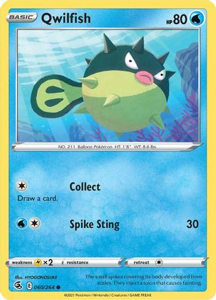 Qwilfish 060/264  SWSH08 Fusion Strike - Common