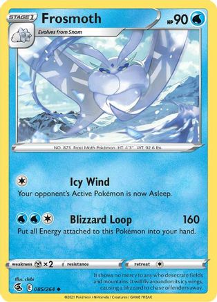 Frosmoth 085/264  - Reverse Holofoil SWSH08 Fusion Strike - Uncommon