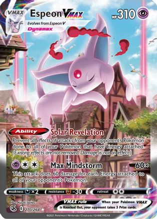 Espeon VMAX (Alternate Art Secret) 270/264  - Holofoil SWSH08 Fusion Strike - Secret Rare