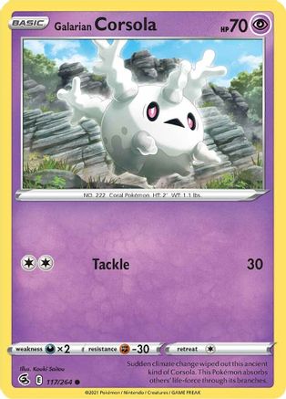 Galarian Corsola 117/264  - Reverse Holofoil SWSH08 Fusion Strike - Common