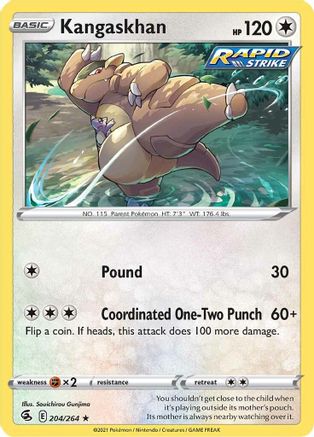 Kangaskhan 204/264  SWSH08 Fusion Strike - Rare