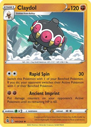 Claydol 145/264  - Reverse Holofoil SWSH08 Fusion Strike - Rare