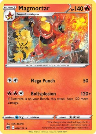 Magmortar 020/172  SWSH09 Brilliant Stars - Rare