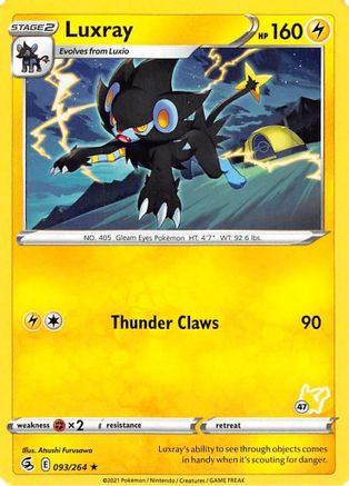 Luxray - 096/264 (#47 Pikachu Stamped) 093/264  Battle Academy 2022 - Promo