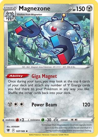 Magnezone 107/189  - Reverse Holofoil SWSH10 Astral Radiance - Holo Rare