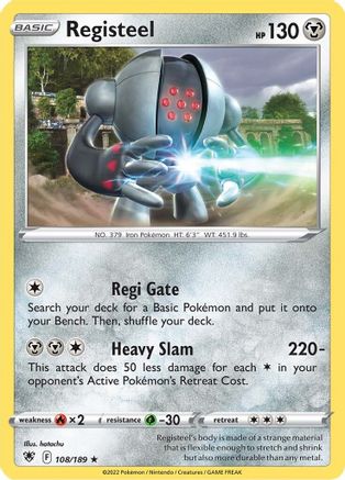 Registeel 108/189  - Reverse Holofoil SWSH10 Astral Radiance - Rare