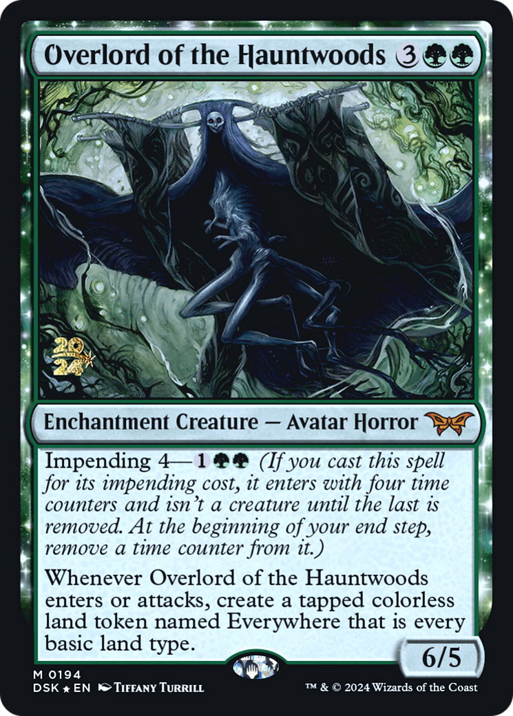 Overlord of the Hauntwoods (PRE-194S) - Duskmourn: House of Horror Promos: (enchantment) Foil