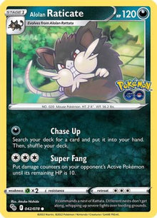 Alolan Raticate 042/078  - Reverse Holofoil Pokemon GO - Common