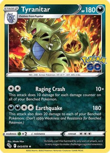 Tyranitar 043/078  - Reverse Holofoil Pokemon GO - Holo Rare