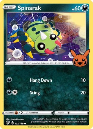 Spinarak 102/189  Trick or Trade BOOster Bundle - Promo