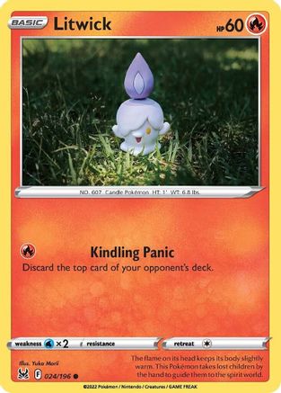 Litwick 024/196  - Reverse Holofoil SWSH11 Lost Origin - Common