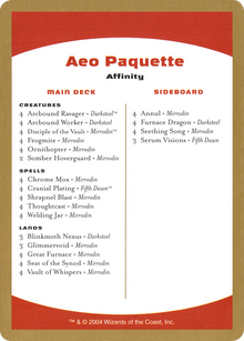 Aeo Paquette Decklist (WCD-) - World Championship Decks 2004