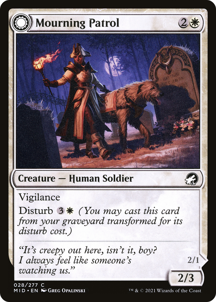 Mourning Patrol (MID-028) - Innistrad: Midnight Hunt: (Double Faced Transform)